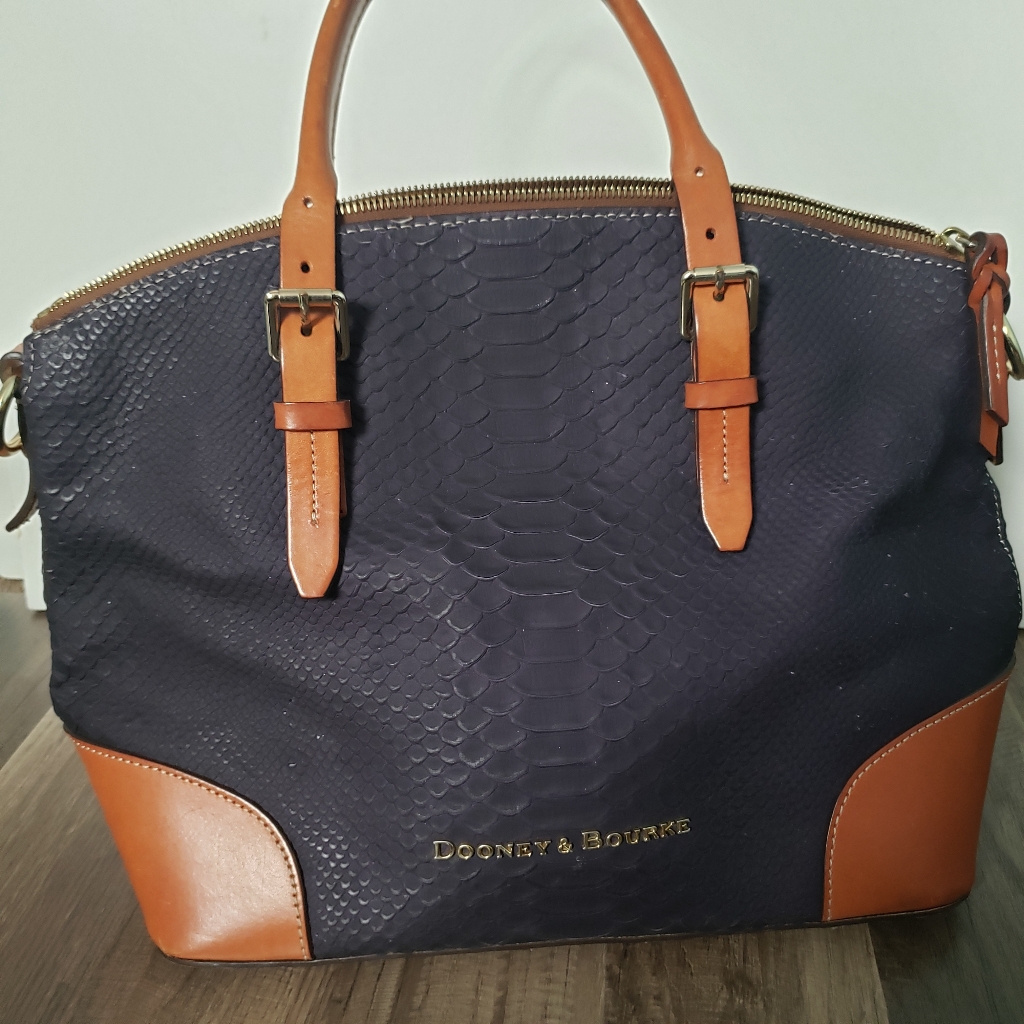 Dooney & Bourke Python Domed Satchel, Blue, Euc